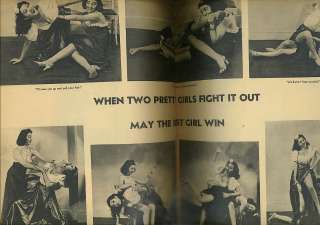 Girl wrestling upskirt steno Boot removal GRIN 12 1940 Kooba Cola ad 