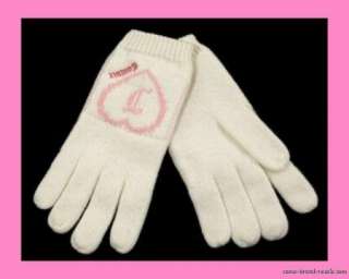 NWT $150 JUICY COUTURE PINK WOOL HAT SCARF GLOVES SET  