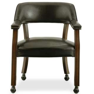 Antique Cherry / Dark Brown Guest Side Arm Chair Wood  