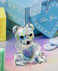 12 Crystal Teddy Bear Figurine Baby Shower Favors (Blue