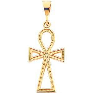  10K Gold Ankh Egyptian Cross Charm Jewelry