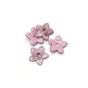  C Koop Beads Pink Enamel Small 5 Petal Flower Component 