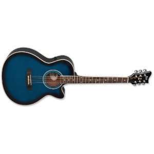 ESP LTD Xtone AC 5E   See Thru Blue Sunburst 6 String Acoustic 