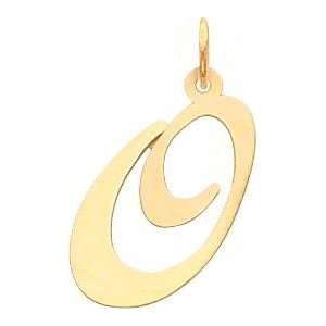  Fancy Cursive Letter O Charm 14K Gold: Jewelry