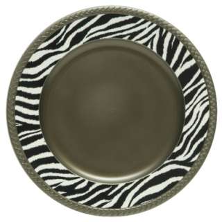 ANTIQUE PEWTER ZEBRA PRINT CHARGER PLATES 8 PIECES NEW!  