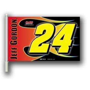   Jeff Gordon NASCAR Car Flag W/Wall Bracket Set Of 2