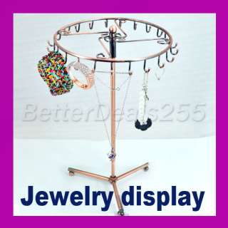 Jewelry Organizer Display Stand 23 Hooks Necklace Bracelet Copper 