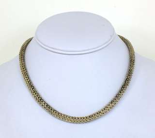 JOHN HARDY 6mm STERLING & 18K GOLD CLASSIC WOVEN 16 NECKLACE  