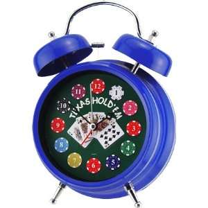  Texas Holdem Double Bell Alarm Clock Blue