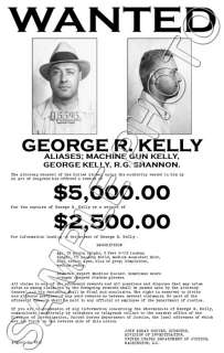 Machine Gun Kelly FBI Wanted Poster #1   1933  