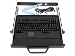 1U Rackmount Keyboard Touchpad Touch Pad Drawer New   