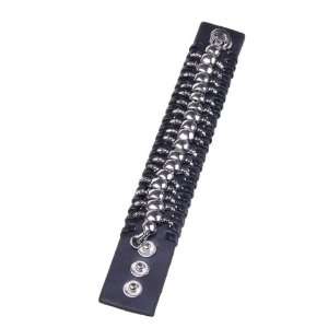  Adjustable Gothic Centipede Braided Faux Leather Bracelet 