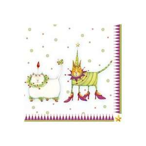 Decorate a Kitty Save a Tree Christmas Party Lunch Napkins  