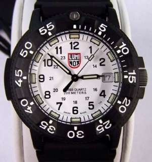 Luminox Watch 3000 Series Navy Seal Dive 3007 White NEW  