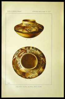 Print Antique POTTERY Vase TUSAYAN Pueblo Indian 143  