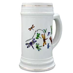   (Glass Drink Mug Cup) Dragonflies Glide on Gossamer Wings Dragonfly