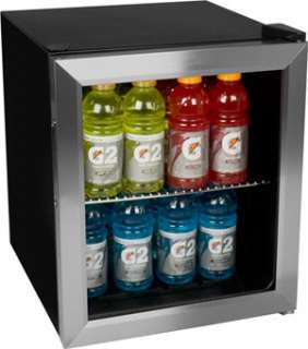   Steel Beverage Cooler Drink Center Mini Fridge Glass Door Refrigerator