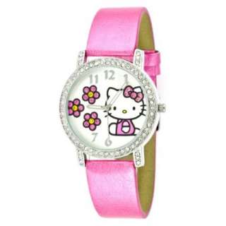 Hello Kitty Womens HK1492 Pink Strap Silver Dial Watch   designer 