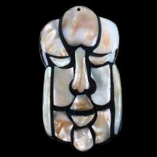 FB0111293 Lovely Mop Shell Facial Mask Pendant Bead Gem  