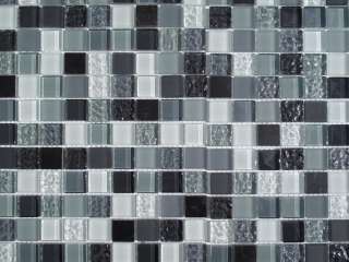 Gray Glass & Stone Mix Mosaic Tile / 22 sq ft / Kitchen Backsplash 