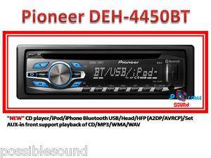 Pioneer DEH 4450BT CD  Player iPod iPhone Bluetooth USB Car stereo 