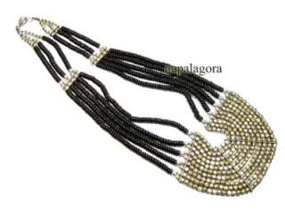   BONE metal bead multi strand NECKLACE Jewelry   