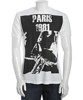 MG Black Label white printed cotton Paris crewneck t shirt