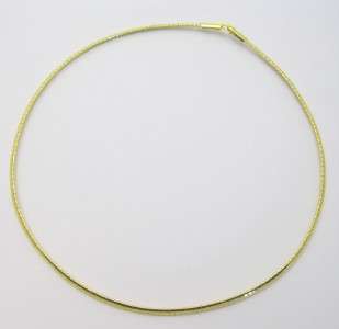 New 18 4mm Gold Tone Omega Choker Necklace  