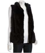 La Fiorentina black mink fur hooded vest style# 313807202