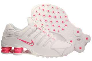 Women Nike Shox NZ White/Laser Pink Running Tennis Shoes 314561 110 SZ 