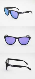 New Oakley Sunglasses Frogskins Matte Black Violet Iridium 24 298 