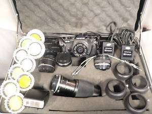 Olympus OM 2S Camera, Lens, Filters, Flash and Case  