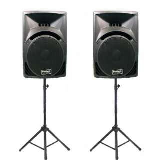 Passive PA 12 Speakers Stands Pro Audio Set 1500W New PP1210SET1 