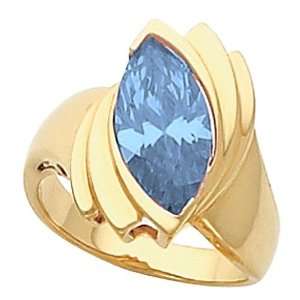  14K Yellow Gold London Blue Topaz Ring Jewelry