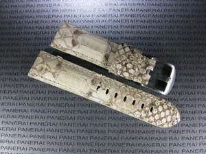   Genuine PYTHON Skin Leather Strap White Band Tang Buckle Fit PANERAI