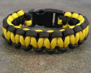   Paracord Survival Military Bracelet Yellow & Dark OD Parachute Cord
