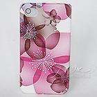 Flower Design Leather paste Hard Case For Iphone 4S  US 