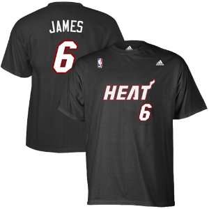 adidas Miami Heat LeBron James Black Net Player T shirt  