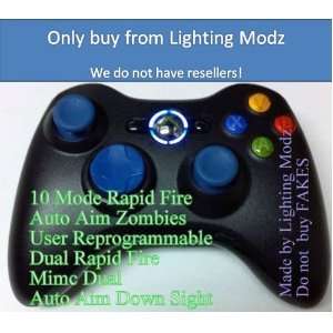  Modded Xbox 360 Rapid Fire wireless Controller with Blue D 