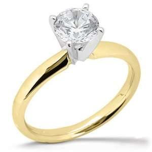  1 ct Moissanite Four Prong Ring/14kt Yellow Gold Jewelry