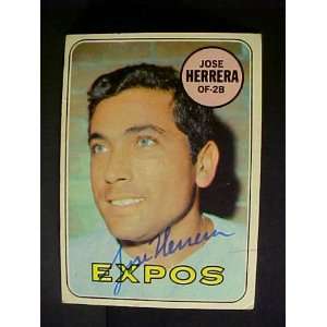  Jose Herrera Montreal Expos #378 1969 Topps Signed 