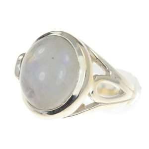   925 Sterling Silver RAINBOW MOONSTONE Ring, Size 4.75, 6.15g Jewelry
