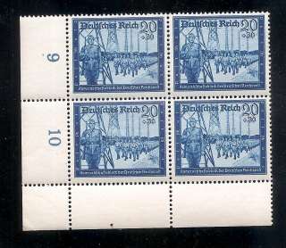 Postage Stamp Germany Reich Postal Police SCott B276 MNH VF OG Block 