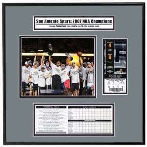 San Antonio Spurs   Team Celebration   2007 NBA Champions Ticket Frame 