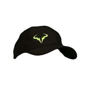  Nike Nadel Bull Logo Feather Light Tennis Hat Black 