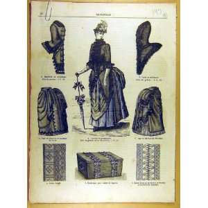   1885 Skirts Ladies Fashion Mantle Corsage French Print