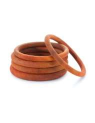 Helene Jewelry Dark Orange Set Of 5 Round Wooden Bangle Bracelet