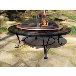   40â? Black Granite Table Copper Fire Bowl Patio, Lawn & Garden