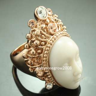   queen 18K Rose Gold GP Swarovski Crystal Fashion Ring R1035 Size 6,7,8