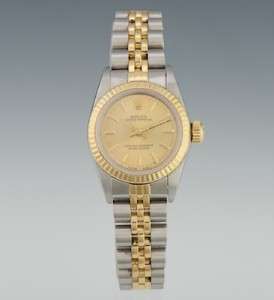 Rolex Ladies Oyster Perpetual Two Tone Watch ca 1990 case 24mm  